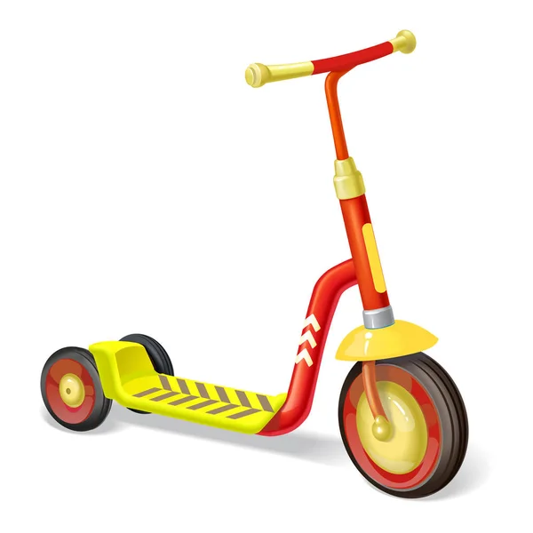 Scooter Rouleaux Colorés Pour Enfants Équilibre Vélo Transport Éco Urbain — Image vectorielle