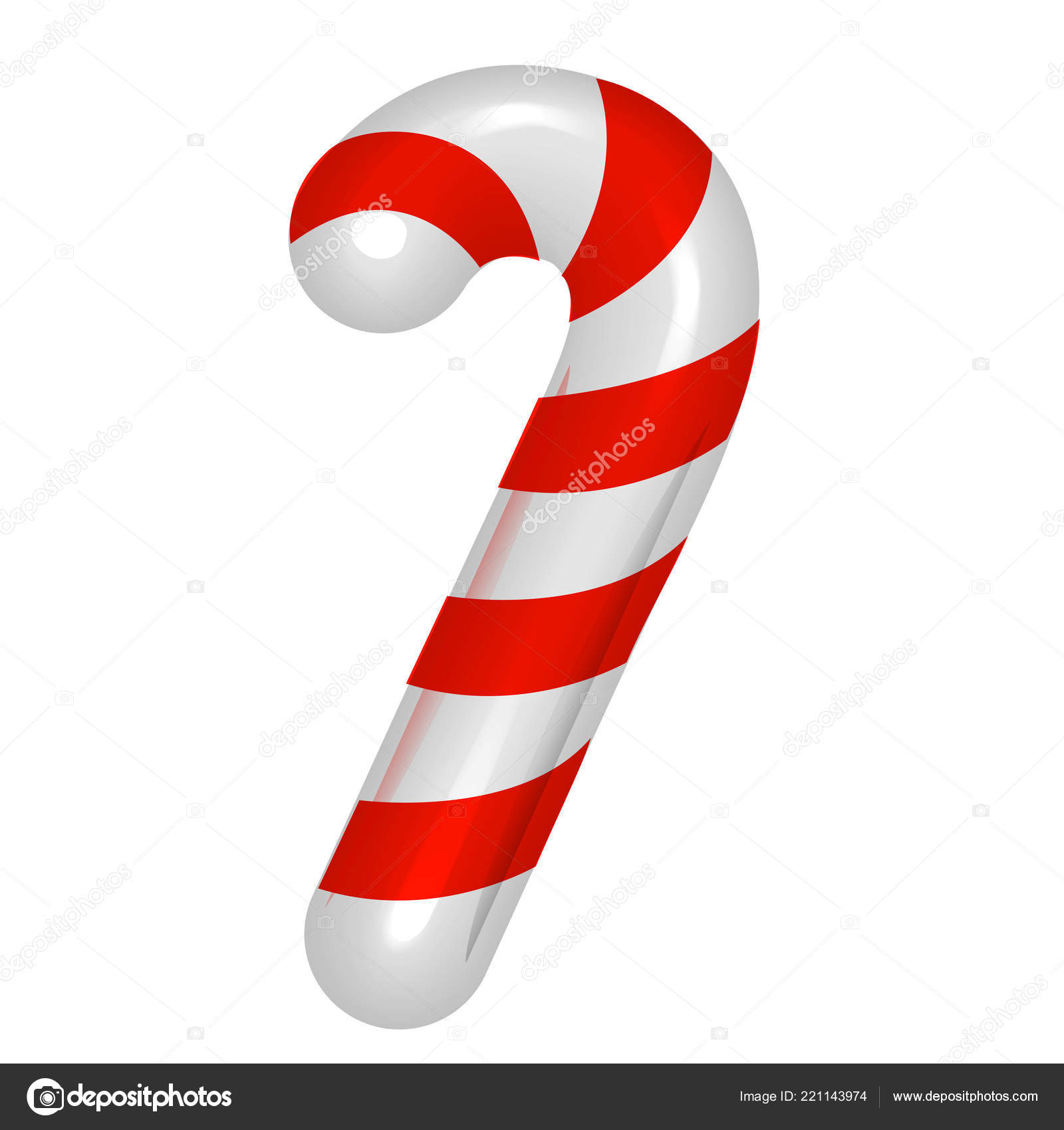 Christmas Candy Cane Cheerful Traditional Striped Candy Your Greeting