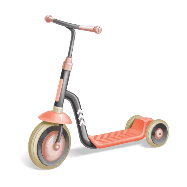 Patinete Patinete Para Niños Bicicleta Eco Transporte Urbano Vector Patada — Vector de stock