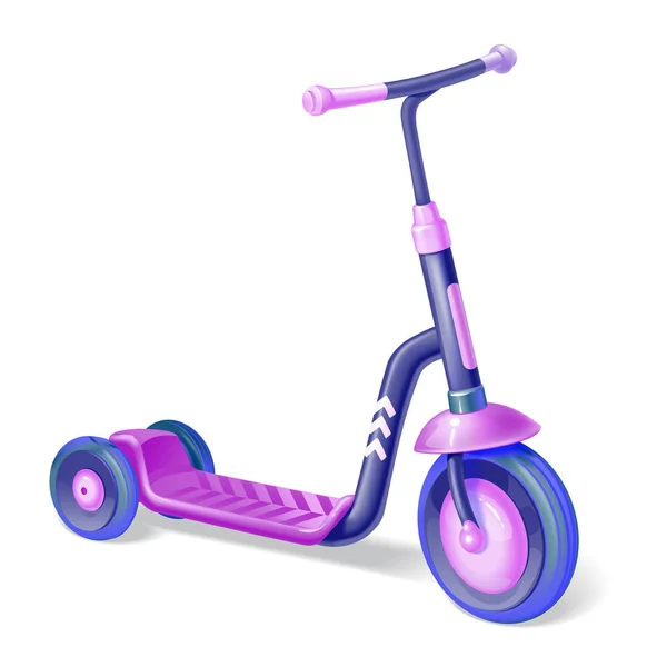 Roller Scooter Children Balance Bike Eco City Transport Vector Kick — Stock Vector