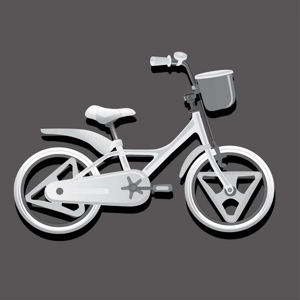 Illustration Vectorielle Monochrome Vélo Enfant Transport Écologique Roues Pour Les — Image vectorielle