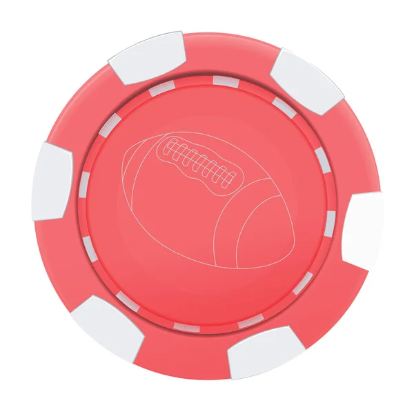 Κόκκινο Καζίνο Πόκερ Chip Μπάλα Του Ράγκμπι Που Απομονώνονται Λευκό — Διανυσματικό Αρχείο