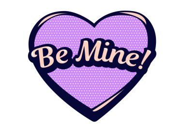 Romantik konuşma olmak benim kabarcık. Beyaz arka plan üzerinde izole renkli simge. Çizgi ve çizgi film tarzı