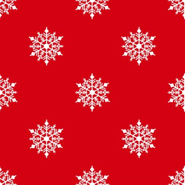 Kış sorunsuz arka plan tebrik kartı veya davet için kar taneleri ile. Neşeli Noel ve mutlu yeni yıl öğesi tasarım. Parlak kırmızı vektör zemin