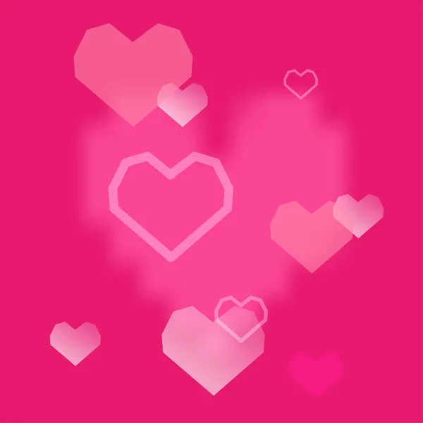 Pink Hearts Background Valentines Day Romantic Vector Illustration Cute Element — Stock Vector