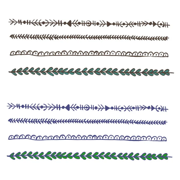 Zöpfe Und Zöpfe Isoliert Auf Weißem Hintergrund Handgezeichnete Schnürsenkel Vektor — Stockvektor