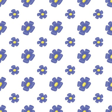 Vintage sorunsuz çiçek desenli. Şirin basit tarzı bir beyaz çiçekler. Vektör arka plan Soyut El çekilmiş