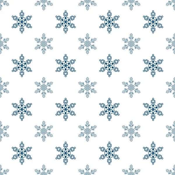 Fond Sans Couture Hiver Avec Flocons Neige Pour Carte Vœux — Image vectorielle