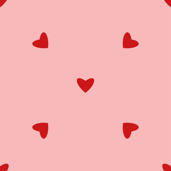 复古无缝心脏模式 可爱的简单风格的心在粉红色的背景 浪漫向量例证 — 图库矢量图片