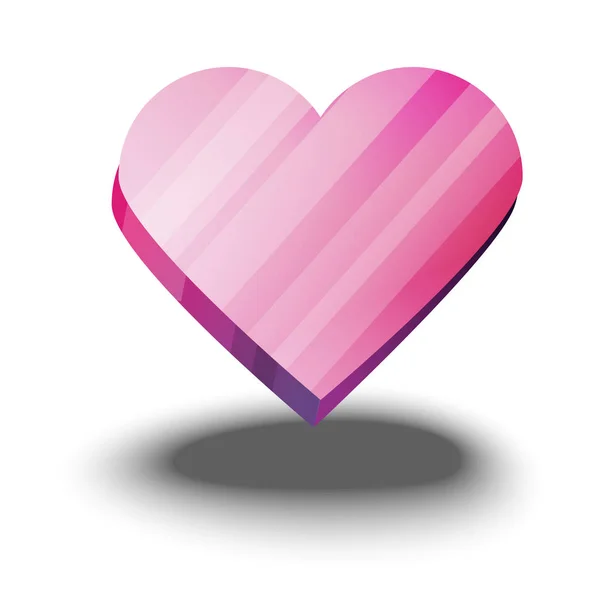 Vetor Cardíaco Coração Rosa Moda Isolado Fundo Branco Bom Para — Vetor de Stock