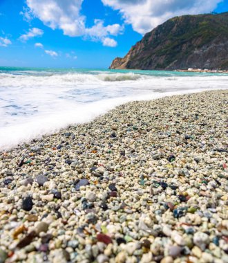 Dalgalar, deniz, dağlar, Cinque Terre, Monterosso Al Mare