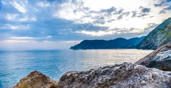 Naplemente Fény Vernazza Cinque Terre Olaszország — Stock Fotó