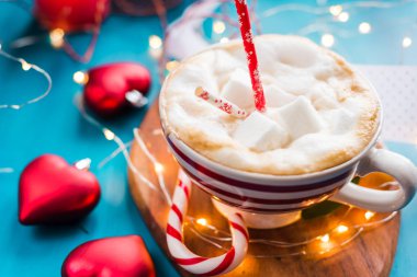 Noel kakao bir Kırmızı şeritli Kupası Noel ruh hali