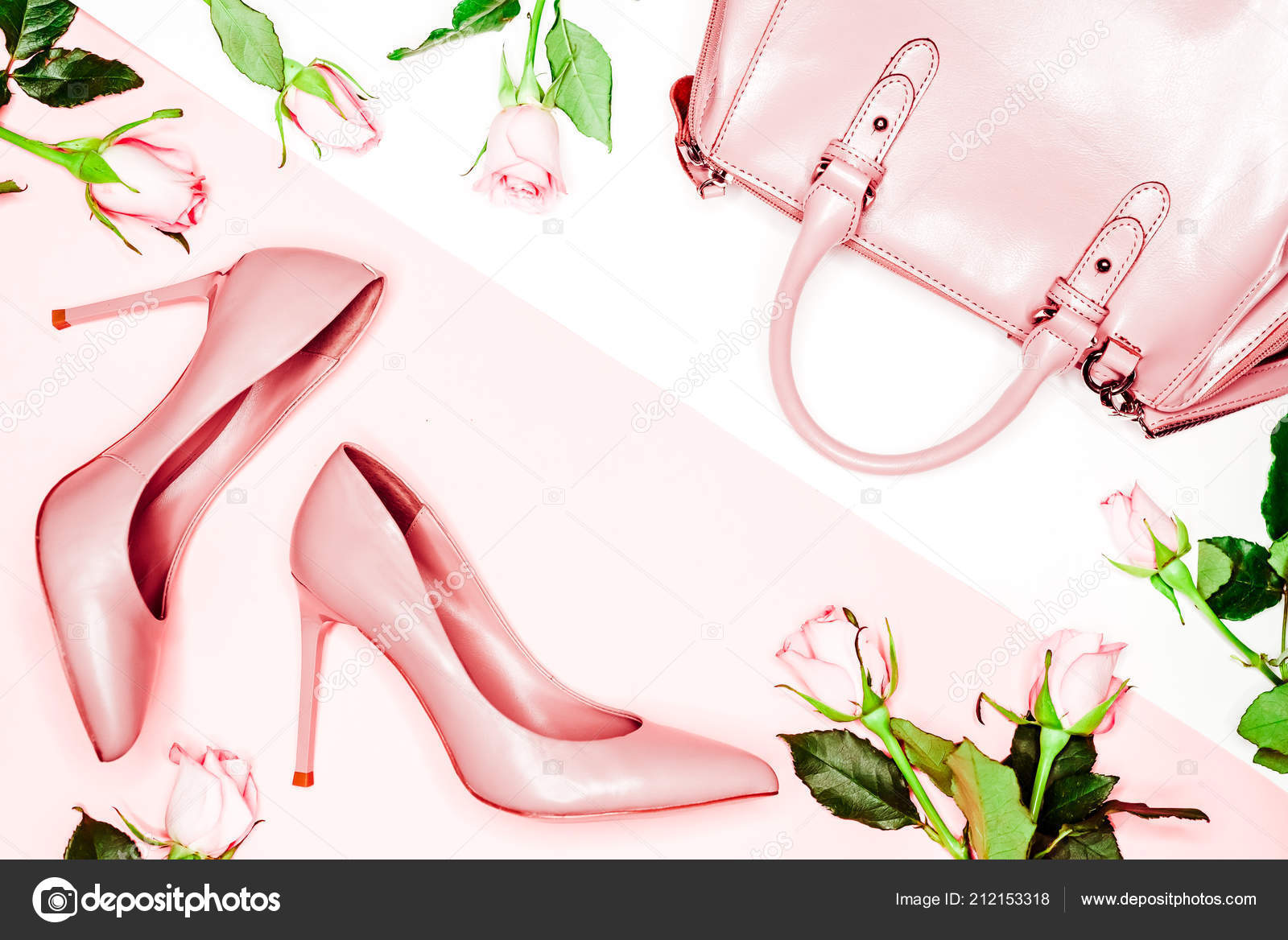 pastel pink shoes and bag