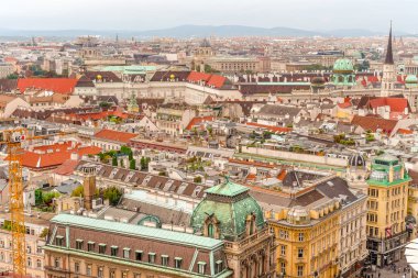 Vienna city panorama view from St. Stephan's cathedral Austria clipart