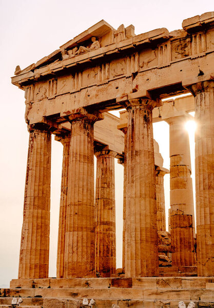 parthenon на акрополе в athens, Греция