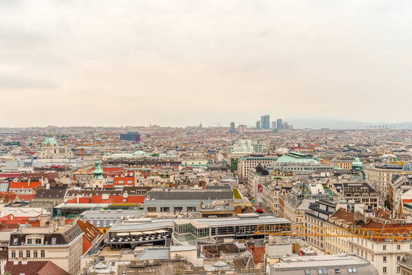 Vienna panorama view from St. Stephan's cathedral Austria