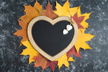 Çerçeve ile sonbahar yaprak kompozisyon. Kopya alanı.