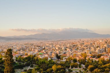 Athenes görünümü Acropolis, turistik yer. Yunanistan
