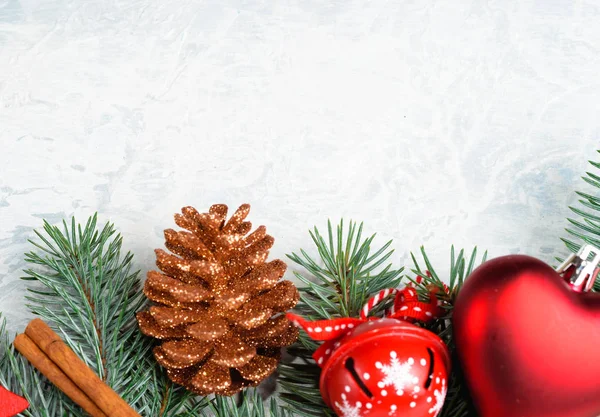 Decorações Natal Ramos Uma Árvore Ano Novo — Fotografia de Stock