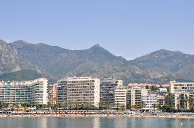Puerto Banus, İspanya Panoraması Puerto Banus, Marbella, İspanya