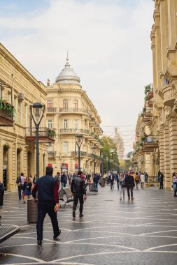 Bakü, Azerbaycan - 23 Ekim 2018: Nizami Street.