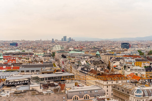 Vienna panorama view from St. Stephans cathedral Austria