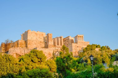 Parthenon ile Akropolis, gün batımı manzarası. Atina, Yunanistan.