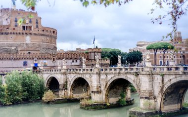 Roma İtalya Castel Sant Angelo, antik Roma, İtalya'nın ünlü turistik inşa.