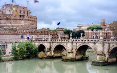 Roma İtalya Castel Sant Angelo, antik Roma, İtalya'nın ünlü turistik inşa.