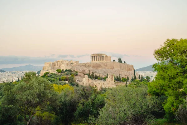 Acropolis with Parthenon, sunset view. Athens, Greece. — Stock Photo, Image