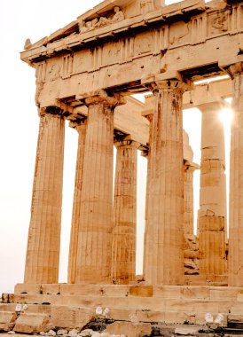 Atina, Hephaestus Tapınağı, Yunanistan, günbatımı Akropolü Parthenon