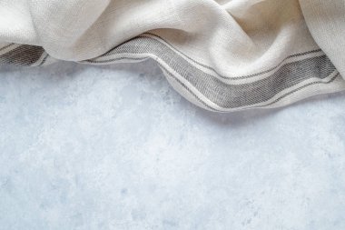 Mutfak bez peçete kopya alanı ile ahşap arka plan üzerinde