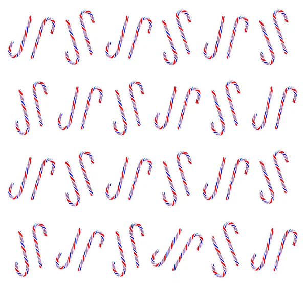Christmas candy cane pattern on white background. Flat lay and top view — Stock Photo, Image