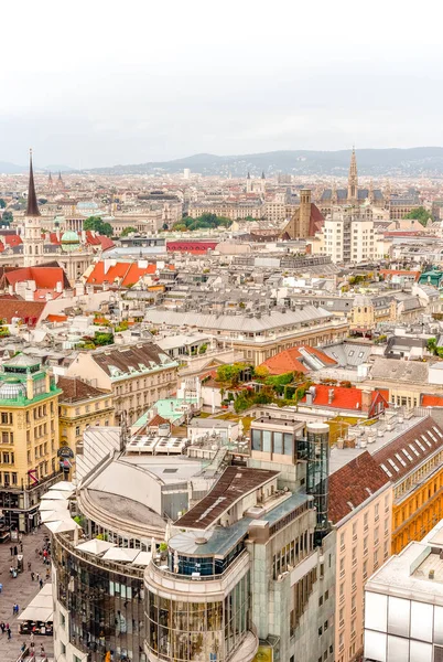 Vienna city panorama view from St. Stephan's cathedral Austria — Stock Photo, Image