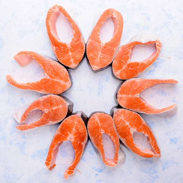新鲜生料红鱼片白上 — 图库照片