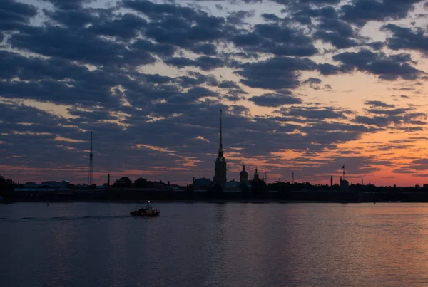 Piotra Pawła Oraz Newy Przed Wschodem Słońca Petersburg Federacja Rosyjska — Zdjęcie stockowe