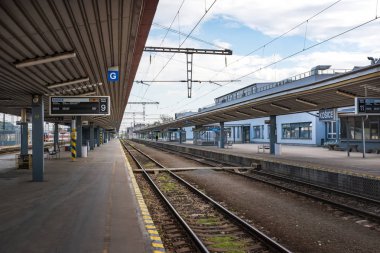 Kosice, Slovakya 1 Mayıs 2019: Kosice'deki ana tren istasyonu