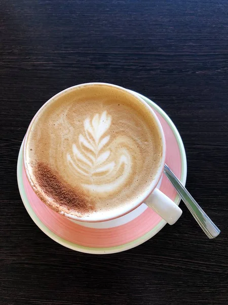 Cappuccino Delicioso Com Canela Café — Fotografia de Stock