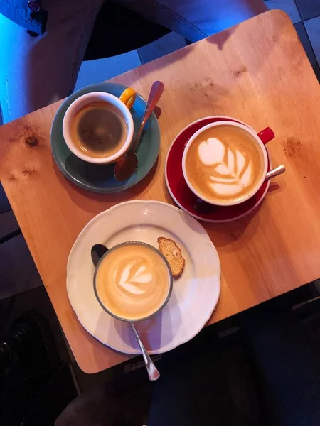 Cappuccino Americano Latte Kawiarni — Zdjęcie stockowe