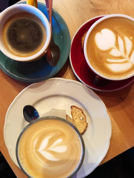 Cappuccino Americano Latte Kawiarni — Zdjęcie stockowe