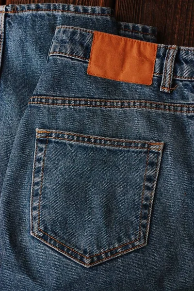 Beautiful Textile Blue Jeans Pocket Close — Stock Photo, Image