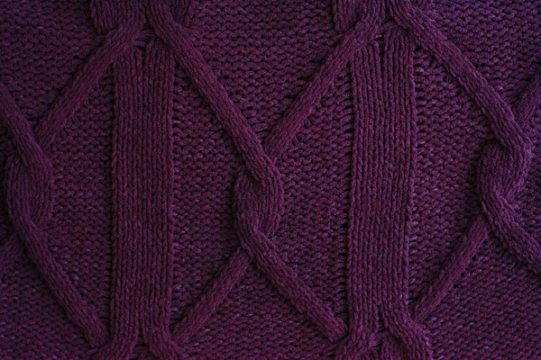 Beautiful Knitted Purple Sweater Close View — Stock Photo, Image