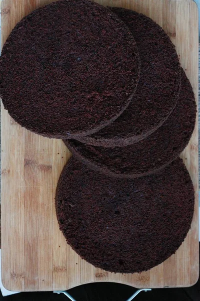 Delicioso Pastel Chocolate Una Mesa Madera —  Fotos de Stock