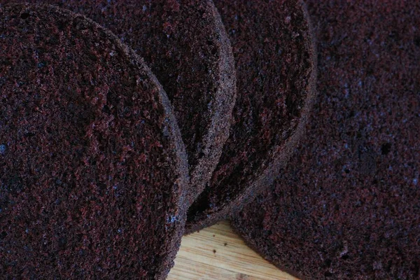 Délicieux Gâteau Chocolat Sur Une Table Bois — Photo