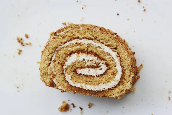 Fresh Napoleon Cake White Plate — Stock Photo, Image