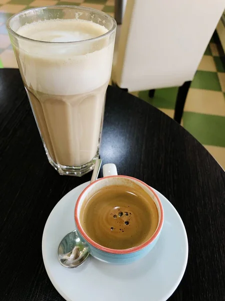 Coffee Latte Americano Table — Stock Photo, Image