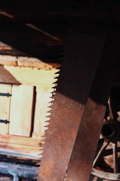 木造住宅マクロの近くで見た鉄 — ストック写真