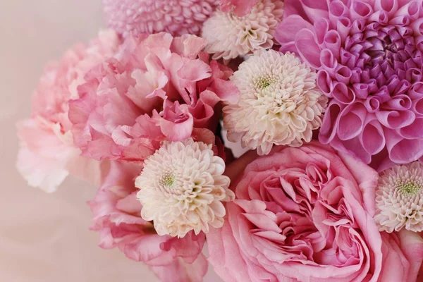Beau Bouquet Fleurs Roses Gros Plan — Photo