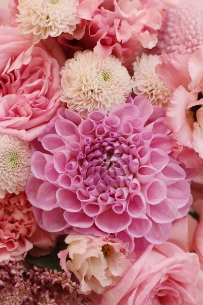 Beautiful Bouquet Pink Flowers Close — Stock Photo, Image